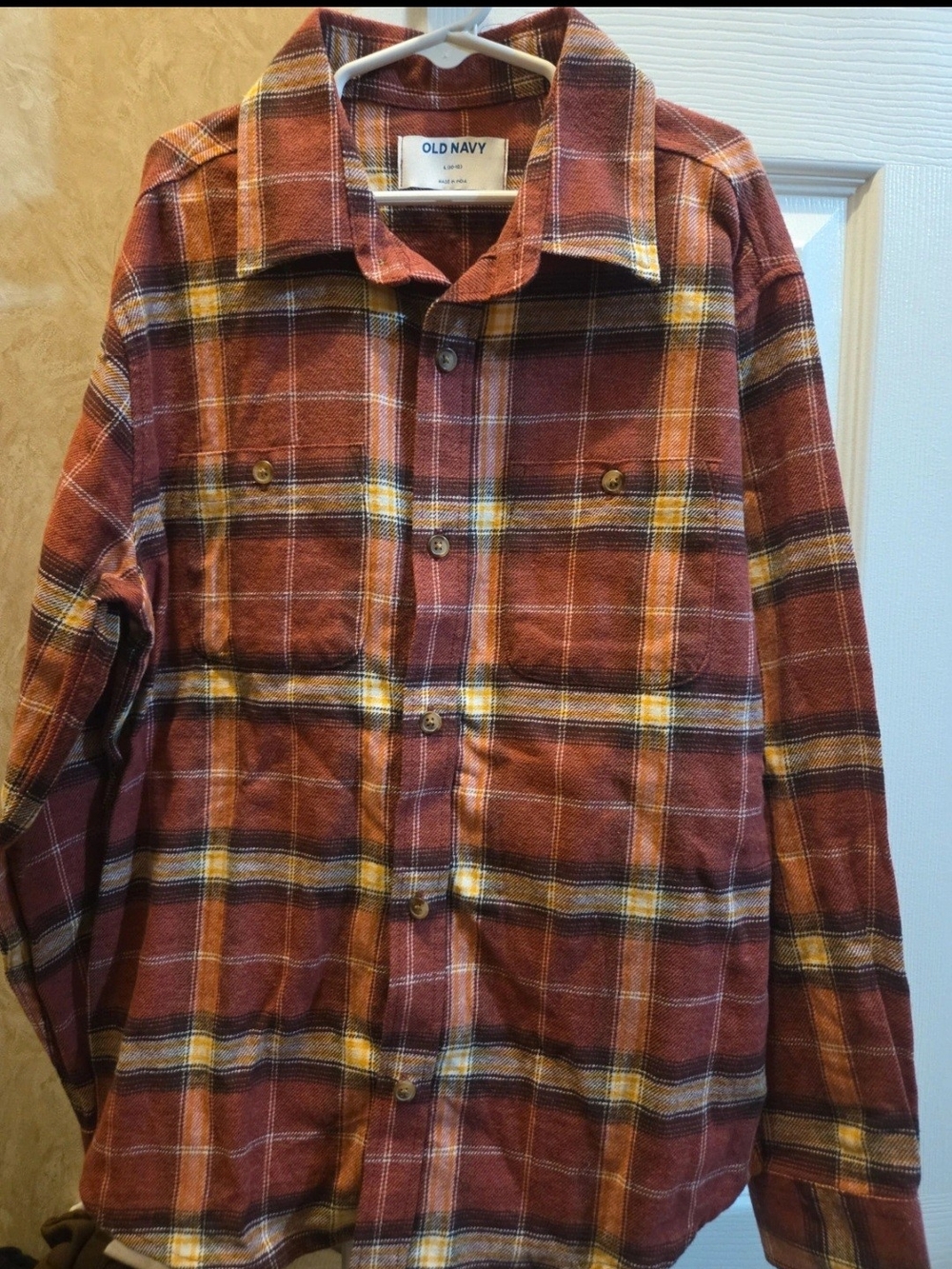 Old Navy Boys Rust Plaid Button-Up Jacket